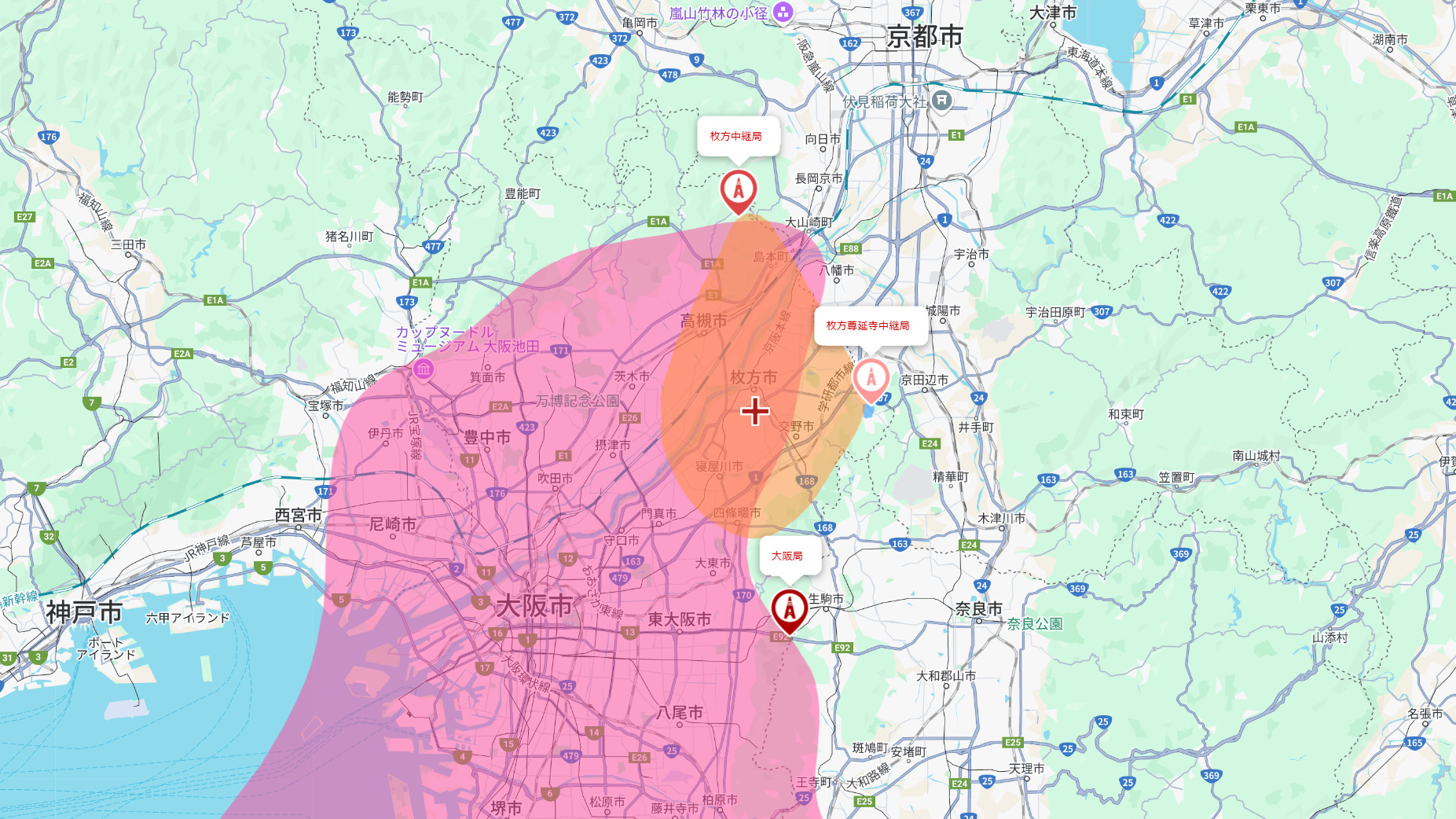 枚方市の電波事情